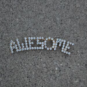 Crystal 'Awesome' Lapel Pin